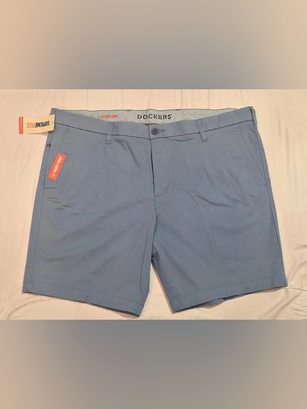Dockers Supreme Flex Ultimate Short Flat Front Shorts in Blue Waist 34